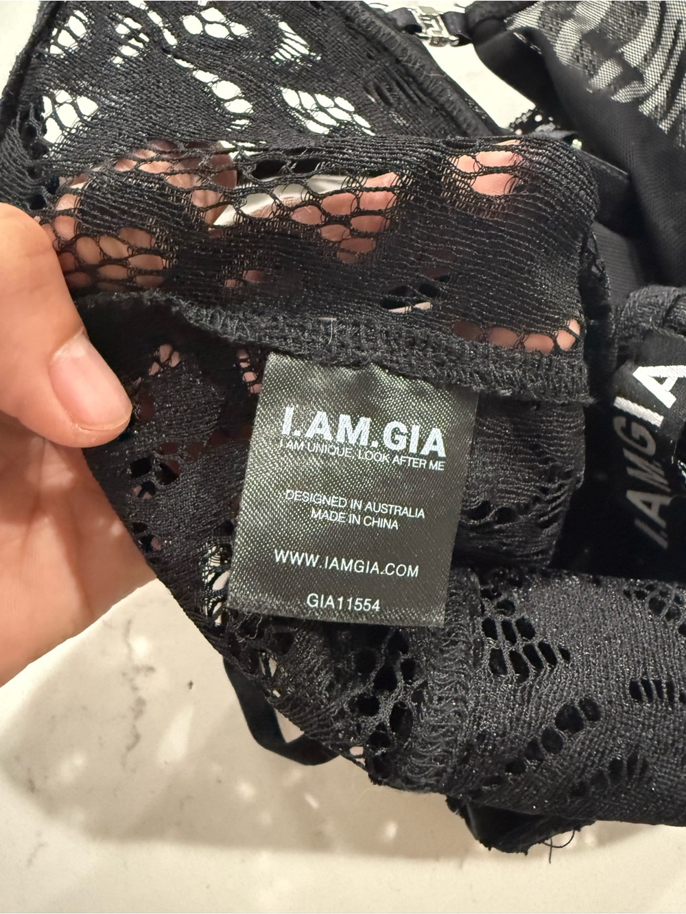 I. AM. GIA Black Lace Corset Top with Adjustable Straps. Size Small - Picture 5 of 6